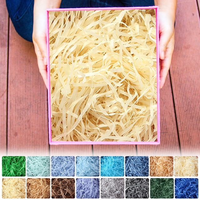 Sentmoon Confetti Crinkle Paper Shredded Filler 100g Bag Raffia Gift Box Filler Lightweight Decorative Packaging Material for Party Favor Wrapping Basket Stuffing DIY Gift Present Packaging