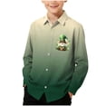 thumbnail image 1 of RXMEKW Chemise à Manches Longues Imprimée de la Saint-Patrick pour Garçons avec Col Rabattu, 95 % Coton 5 % Élasthanne, Vert, 1 of 7