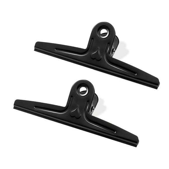 Coideal Extra Large Bulldog Clips Black 2 Pcs Heavy-Duty Jumbo Bull Clips 30cm XXL Stainless Steel Paper Clip Clamps (11 4/5 Inch)
