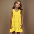 thumbnail image 2 of FAIWAD Robes d'Été pour Filles Décontractées à Col Ras du Cou, Robe Débardeur à Étages, Vêtements d'Été Boho pour Enfants pour la Plage et les Vacances 4-14 Ans, 2 of 7