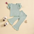 thumbnail image 2 of Birdeem Chemises pour Filles Mode Filles Manches Courtes Décontractées Col Rond Boutons Ensembles de Shorts Unis, 2 of 12