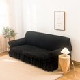 thumbnail image 3 of 2024 1 Piece Sofa Slipcover with Pleated Ruffled Skirt Washable High Stretch Durable Furniture Protector 3 Seater Pine Green, 3 of 13