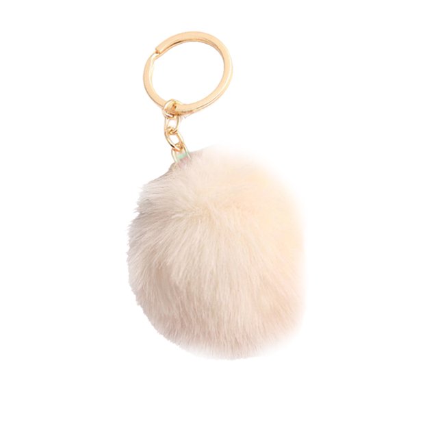 TureClos Lovely Fuzzy Ball Keychain Supple Comfortable Key Rings Adorable Practical Key Chains for Children Adults Elderly Students