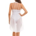 thumbnail image 4 of Aislor Robe de Danse Lyrique Sans Manches à Blocs de Couleur Jupe en Chiffon Justaucorps Robe de Danse Contemporaine Blanche m, 4 of 7