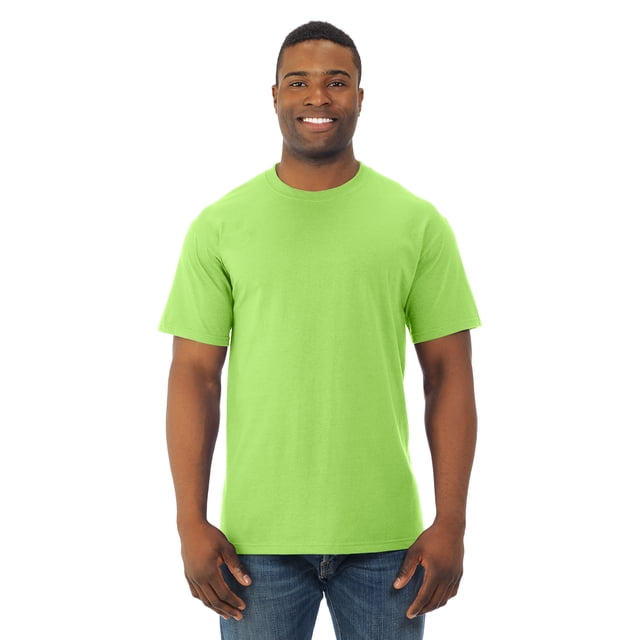 Fruit Of The Loom T-Shirt à Col Rond à Manches Courtes en Coton HD pour Hommes, 5TG, Vert Néon