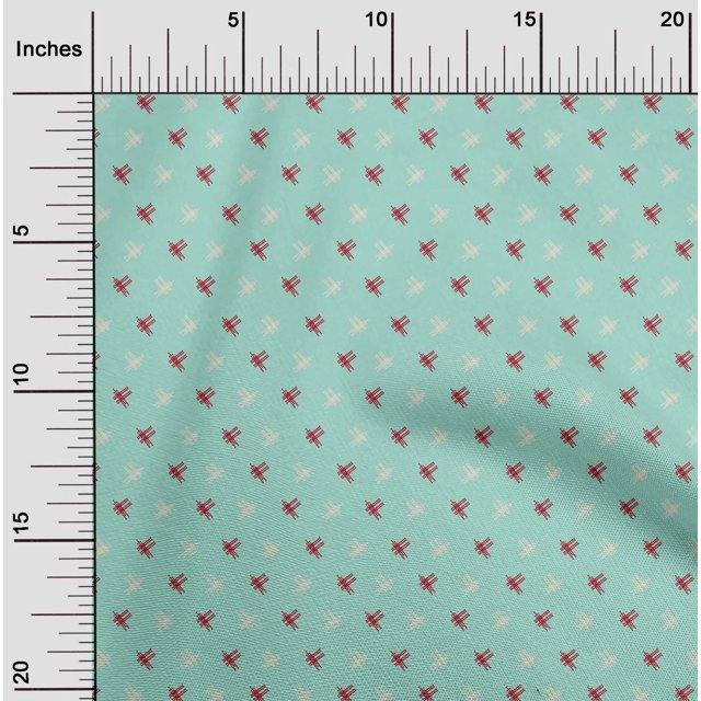 oneOone Polyester Lycra Fabric Hash Sign Kasuri Print Fabric BTY 56 Inch Wide