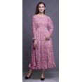 thumbnail image 2 of Bimba Robe Longue Décontractée à Volants pour Femmes, Imprimée, Taille Smockée, Medium, 2 of 5