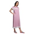 thumbnail image 3 of Moomaya Chemise de Nuit à Manches Courtes pour Femmes, en Coton Imprimé, 3 of 6