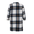 thumbnail image 3 of Women Plaid Windbreaker Coat Button-down Long Sleeve Lapel Jacket With Pockets Fall Spring Outwear, 3 of 6