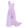 thumbnail image 4 of RUNQHUI Robe Princesse à Volants pour Enfants Filles Combinaison en Tulle Floral Broderie Robe en Chiffon Lavande 10, 4 of 7