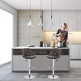 thumbnail image 2 of FDW Set of 2 Swivel Bar Stools, Height Adjustable PU Leather Bar Chairs with Back, Comfortable Kitchen Counter Stools, Brown, 2 of 7