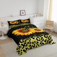 thumbnail image 3 of Erosebridal Botanical Sunflower Bedding Twin Comforter Set, Gold Leopard Cheetah Print Duvet Insert, Reversible 2pcs, 3 of 7