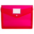 thumbnail image 2 of Meiiso Folder Red Office Cabinet, Documents Holder Envelope Folder File Storage Bag with Snap Button Transparent Plastic Files, 2 of 5