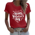 thumbnail image 4 of Ounisa T-Shirts pour Femmes Col Rond Mignon Cœur Lettre Graphique Manches Courtes Hauts d'Été, 4 of 5