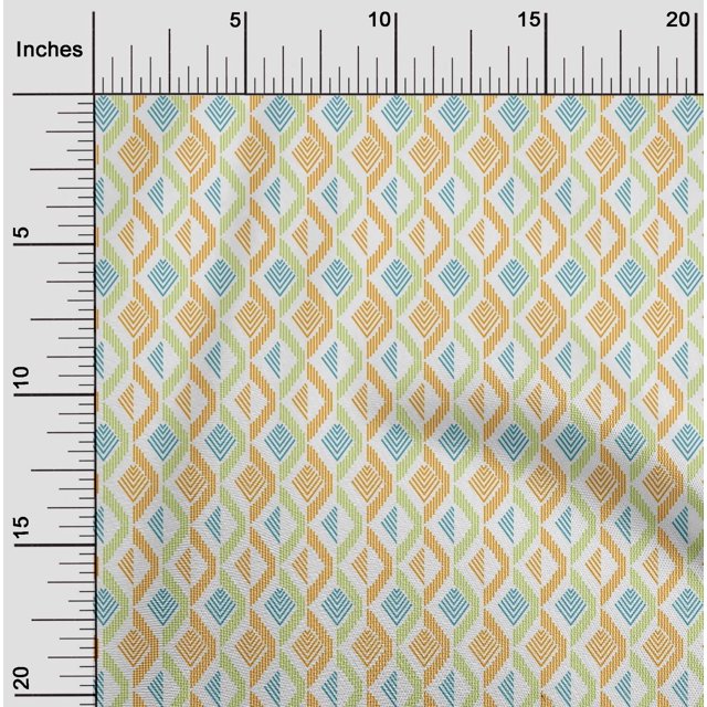 oneOone Cotton Cambric Fabric Diamond Geometric Fabric Prints By Yard 56 Inch Wide