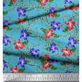 thumbnail image 3 of Soimoi Silk Fabric Leaves & Azalea Floral Print Fabric by The Yard 42 Inch Wide, 3 of 3