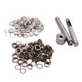 thumbnail image 3 of KAKOWELY eyelet button 100 Set Grommets Kit Sturdy Brass Eyelets Button Kit with Tools Multipurpose Eyelets Button Set for Shoes Clothes Crafts Use (Antique Brass+Silver)Inner Diameter 4MM, 3 of 5