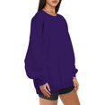 thumbnail image 4 of ORUYROP Chandails en Molleton Surdimensionnés pour Femmes Manches Longues Col Rond Chandail Décontracté Ample Couleur Unie Polaire Tops Pulls, 4 of 7