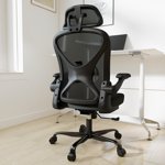 Chaise de bureau ergonomique avec support Lombaire réglable et dossier d'appui Mesh Home Bureau Chaise avec bras et roues rabattables