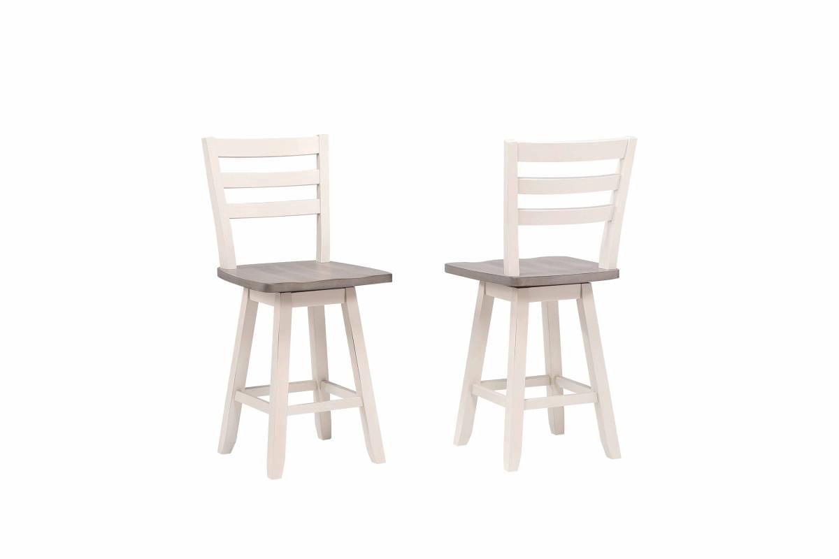Tabouret de bar Sophia, ensemble de 2, Gris/Blanc
