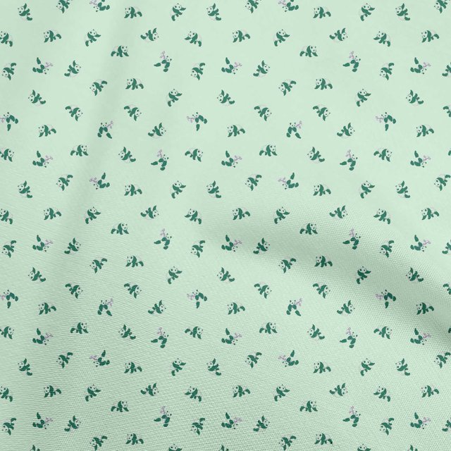 oneOone Cotton Poplin Mint Green Fabric Panda Craft Projects Decor Fabric Printed By The Yard 42 Inch Wide