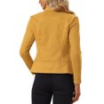 thumbnail image 3 of INSPIRE CHIC Cardigan Ouvert à Manches Longues en Faux Suède avec Col Drapé pour Femmes m Moutarde, 3 of 6