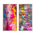 thumbnail image 2 of Designart « Rétro Groove Été Expressionnisme Abstrait » Peinture Abstraite Ensemble d'Art Mural Encadré de 2 - Ensemble d'Art Mural Encadré Moderne Rose de 2, 2 of 6