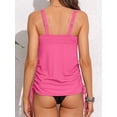 thumbnail image 4 of Charmo Side Drawstring Swim Tops for Womens Ribbed Tankini Tops Padded Bikini Tops(No Bottoms), 4 of 4