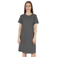 thumbnail image 1 of Inkmeso Robe T-Shirt d'Été Décontractée Unie pour Femmes, Coupe Ample, Tunique à Manches Courtes, Robe de Nuit, 1 of 7