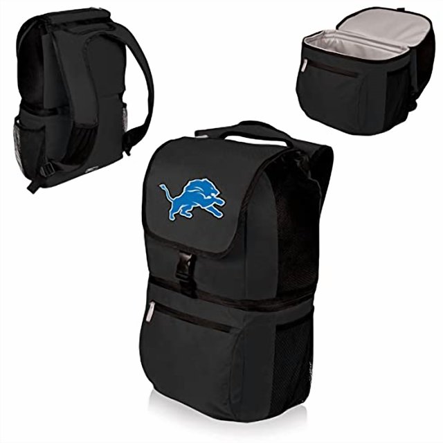 PICNIC TIME Black Detroit Lions Zuma Cooler Backpack