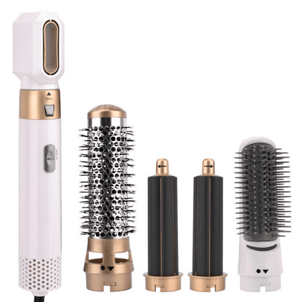 MesaSe Curling Iron 5 in 1 Multi-function Interchangeable Styling Hair Comb Set with 360°Swivel Cord Instant Heat Ceramic Triple Barrel Wand Curling Iron White
