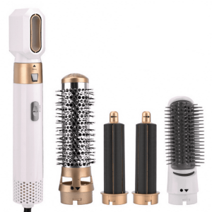 MesaSe Curling Iron 5 in 1 Multi-function Interchangeable Styling Hair Comb Set with 360°Swivel Cord Instant Heat Ceramic Triple Barrel Wand Curling Iron White