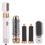 MesaSe Curling Fer 5 en 1 Ensemble de peigne à cheveux interchangeable multifonctions avec cordon pivotant 360° Chaleur instantanée Céramique Triple Barrel Wand Curling Iron White