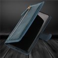 thumbnail image 4 of Kelvin Leather Flip Zipper Magnetic Wallet Phone Case Card Holder For iPhone 12 Pro Max (Cyan), 4 of 8