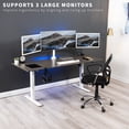 thumbnail image 2 of VIVO Triple 23 to 32 inch LED LCD Computer Monitor Desk Mount VESA Stand Heavy Duty Fully Adjustable Tilt Swivel and Rotation Fits 3 Screens White STAND-V103W, 2 of 5