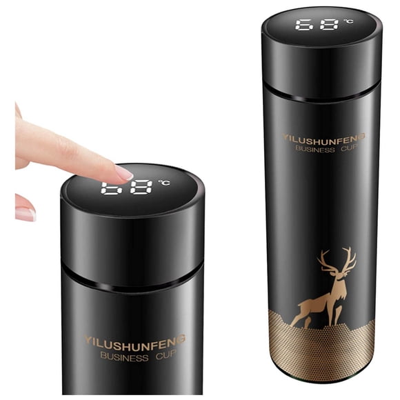 Smart Coffee Cup with Temperature Display, 304 Stainless Steel Thermos, 16.9Oz Insulated Mug with Led Touch Screen, 12 Hours Hot/Cold, Leakproof Travel Tumbler for Business, 1×Led Thermos Cup