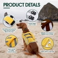 thumbnail image 3 of Kuoser Dog Life Jacket with Reflective Stripes, Adjustable Dog Life Vest, Yellow, S, 3 of 8