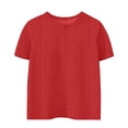 thumbnail image 4 of Bwiyojiz Tailles Mode 110-160 T-Shirts/chemises pour Enfants à Couleur Unie à Manches 3/4 à Col Rond, Rouge, 4 of 4