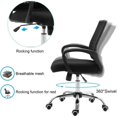 thumbnail image 4 of NiamVelo Mesh Office Chair Height Adjustable Ergonomic Computer Desk Chair Armrest Task Chair with Wheels for Adults, Black, 4 of 7