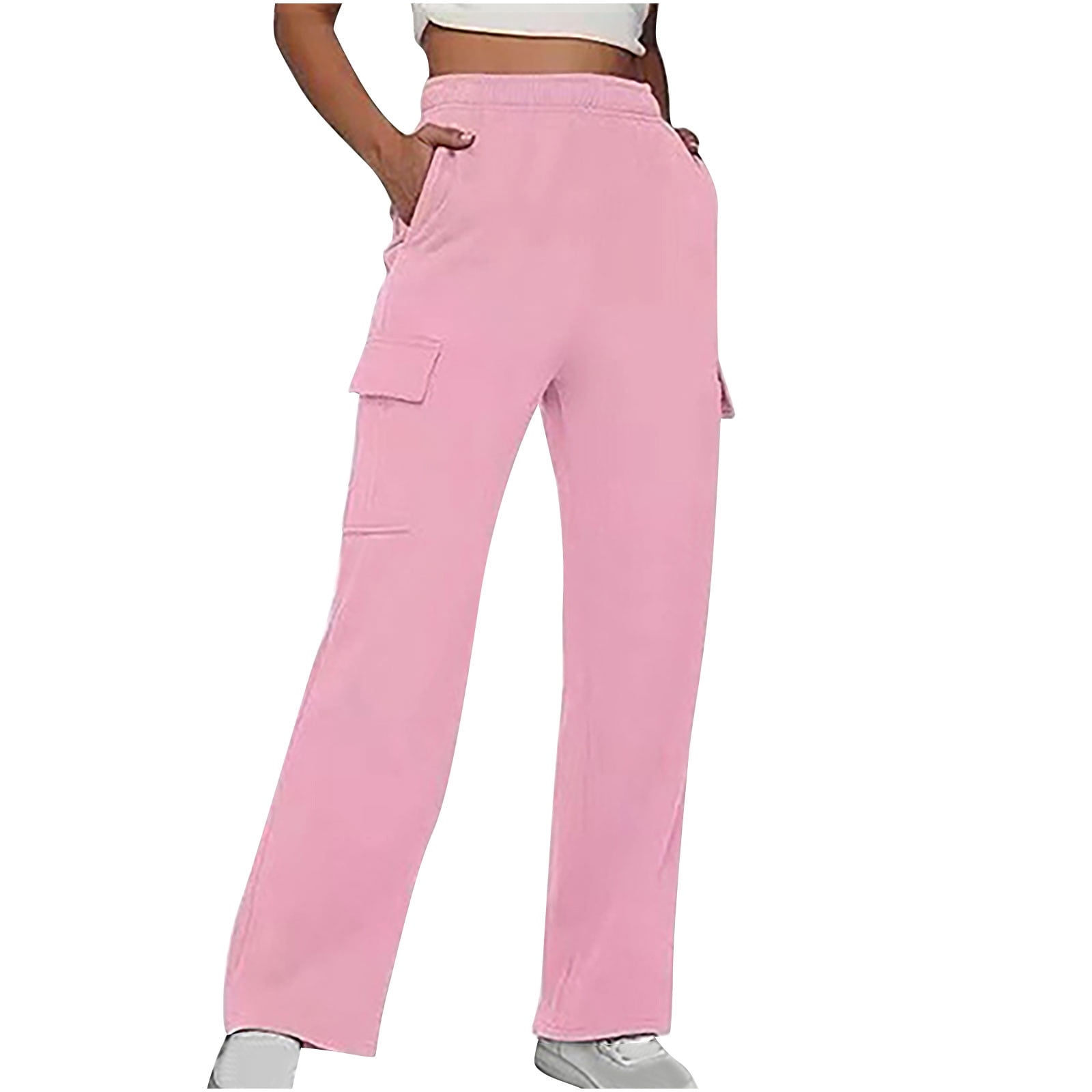 Timegard Cargo Pants for Women Straight Leg Elastic High Waisted Fall Winter Outdoor Comfy Trousers