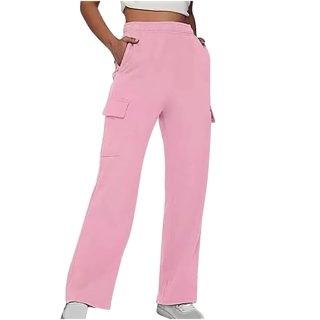 Timegard Cargo Pants for Women Straight Leg Elastic High Waisted Fall Winter Outdoor Comfy Trousers