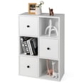 thumbnail image 1 of Costway 6-Cube Bookcase Storage Organizer with 3 Open Cubes 3 Drawers for Home Office White, 1 of 10