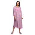 thumbnail image 1 of Moomaya Coton Femme Longueur Genou Manches 3/4 Chemise de Nuit Imprimée Tenue de Nuit, 1 of 5