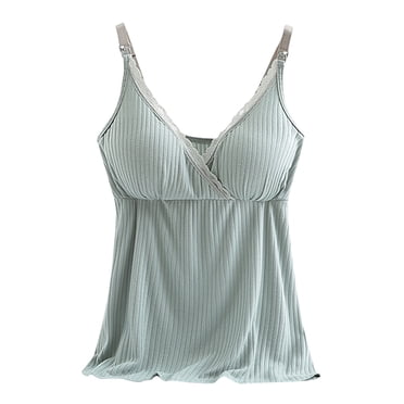 Débardeur Camisole pour Femmes à Encolure Ronde, Couleur Unie, Sans Manches, Allaitement, Femmes Enceintes, T-Shirt