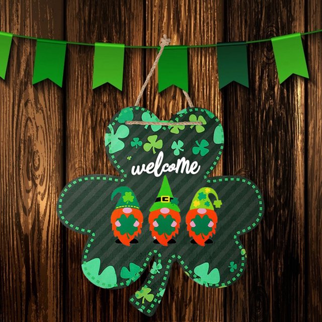 Happy St. Patrick's Day Sign Hanging Sign Indoor Outdoor Door Hanging Decoration