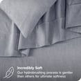 thumbnail image 3 of Bare Home Premium 1800 Collection Ensemble de Draps 4 Pcs, Lit Double, Bleu Minuit Chiné, 3 of 8