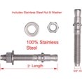 thumbnail image 2 of ORUYROP Ancre en Coin en Acier Inoxydable 3/8 Pouces X 3 Pouces (10 Pcs), Acier Inoxydable 18-8, 2 of 7