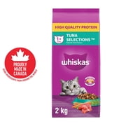 WHISKAS Adult Dry Cat Food with Real Tuna, 2kg Bag