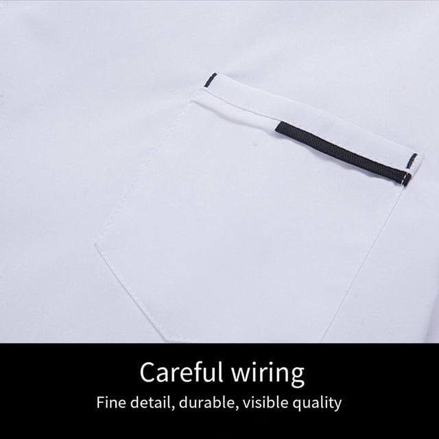 Chef Jacket Men Chef Coat Skin Friendly Chef Lightweight Uniforms O-Neck Cheap Short Sleeve Tops Bakery Cooking Clothes Work Wear Black XL