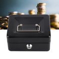 thumbnail image 3 of 6in Mini Portable Cash Box Cash Box, Safe Box Steel Lockable Security Money Safe Box with Key Lock Home Office Use, 3 of 7